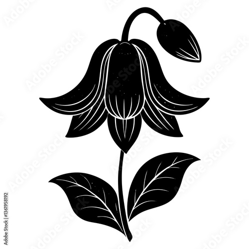  Beautiful bellflower vector graphic, perfect for floral designs, prints, and digital projects.