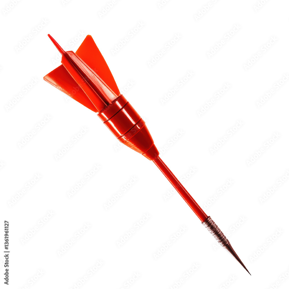 Vivid Red Dart with Aerodynamic Fins with Transparent Background Vivid Red Dart with Aerodynamic Fins with Transparent Background
