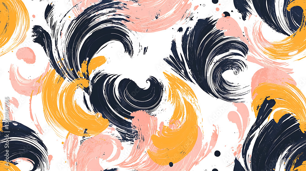 Obraz premium Abstract swirls in vibrant colors and textures.