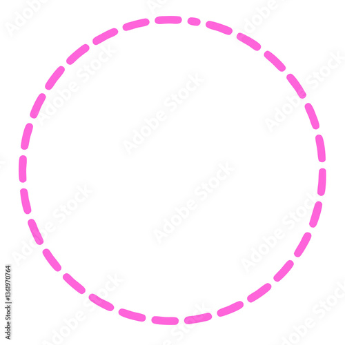  Hand drawn simple dashed circle isolated in transparent background sketch outline doodle round minimal artistic  frame border stroke line art element