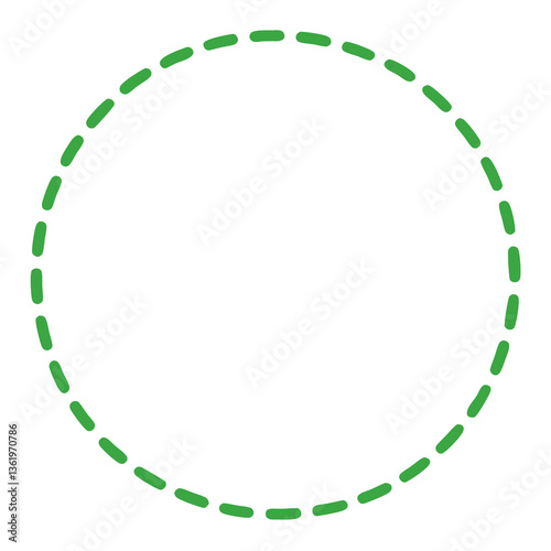  Hand drawn simple dashed circle isolated in transparent background sketch outline doodle round minimal artistic  frame border stroke line art element