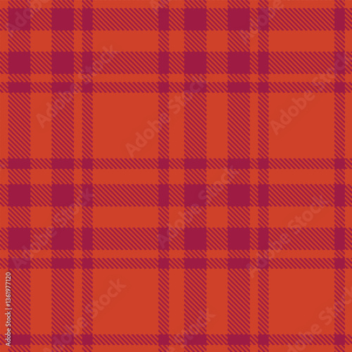 Modern Seamless Tartan in Dusty Rusty Red tones Textile Design