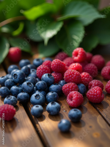 Wallpaper Mural blueberries and raspberries Torontodigital.ca