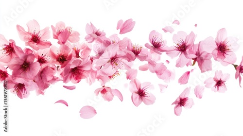 Wallpaper Mural A vibrant array of pink cherry blossoms cascading gracefully, symbolizing spring's beauty in a serene background Torontodigital.ca