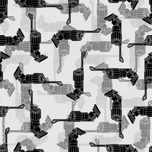 Handheld Vacuum Cleaner pattern seamless. House cleaning machine background