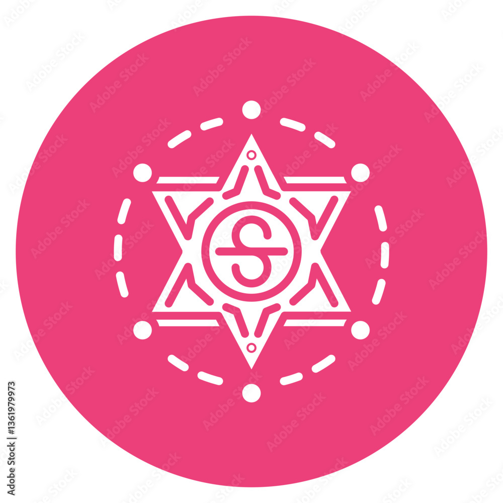 Sheriff Badge Vector Icon Sheriff Badge Vector Icon