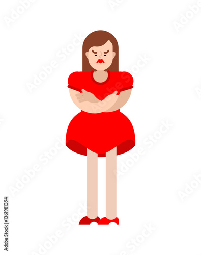 Offended woman. woman is irritated