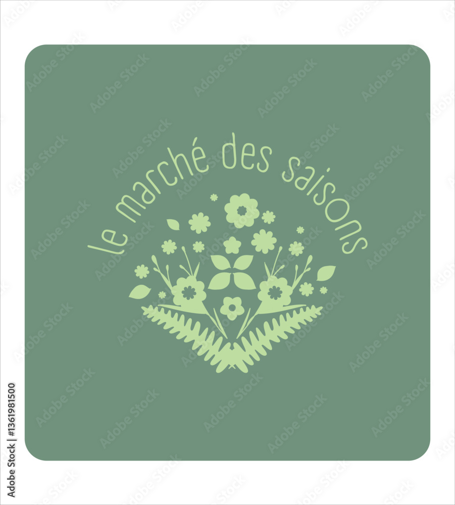 logo pour petite boutique de fleurs, dessin vectoriel modifiable et ajustable. Identité graphique pour fleuriste, créateur floral, herboriste, floriculteur ou floraliste