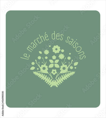 logo pour petite boutique de fleurs, dessin vectoriel modifiable et ajustable. Identité graphique pour fleuriste, créateur floral, herboriste, floriculteur ou floraliste