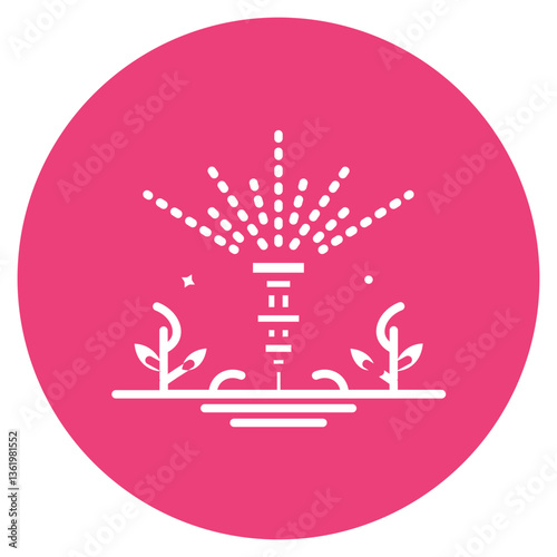Irrigation Sprinkler Vector Icon
