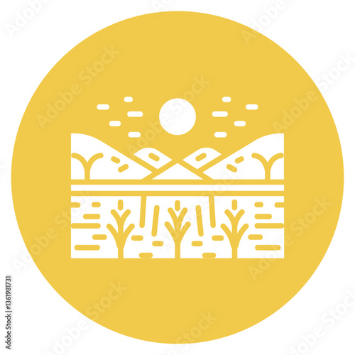 Rice Paddy Vector Icon