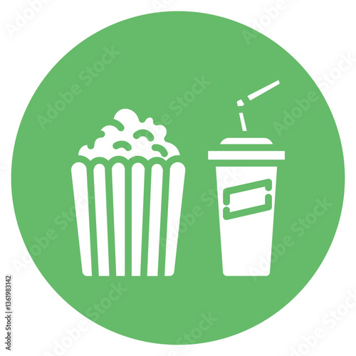 Movie Snacks Combo Vector Icon