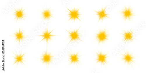 Shine yellow star flare sunlight flash ray glow shiny glare effect abstract christmas burst bright background beam blur explosion sparkle transparent illustration design vector glowing magic png