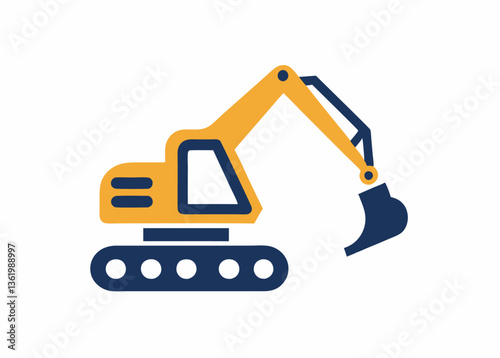 backhoe excavator  white background