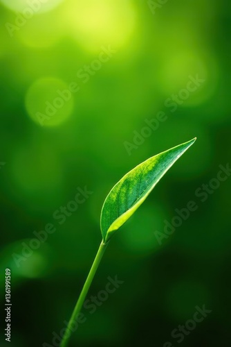 Green leaf of a plant glistening in the sunlight with a blurred greenery background, perfect for a natural and fresh wallpaper,  sunlight,  ecology