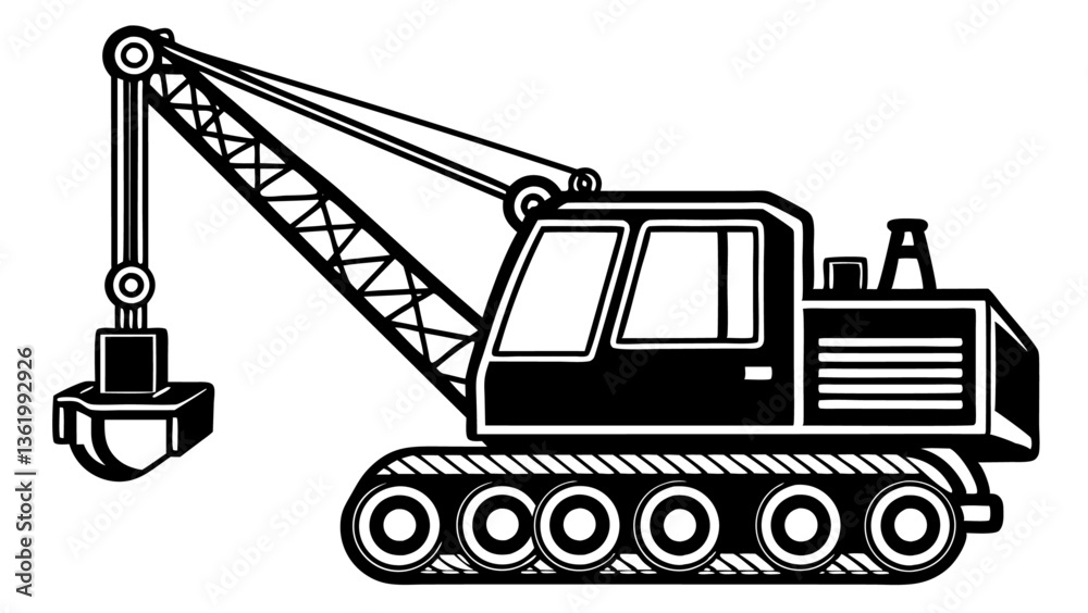 Naklejka premium crane white background
