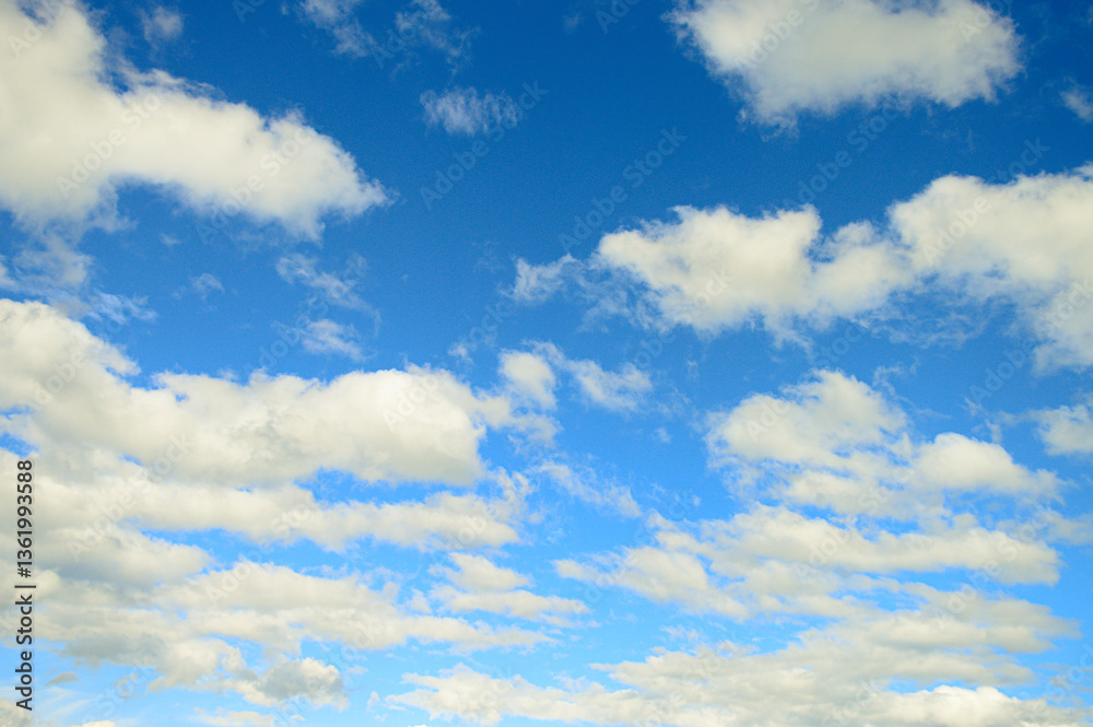 Fototapeta premium Nature background with blue sky with white clouds