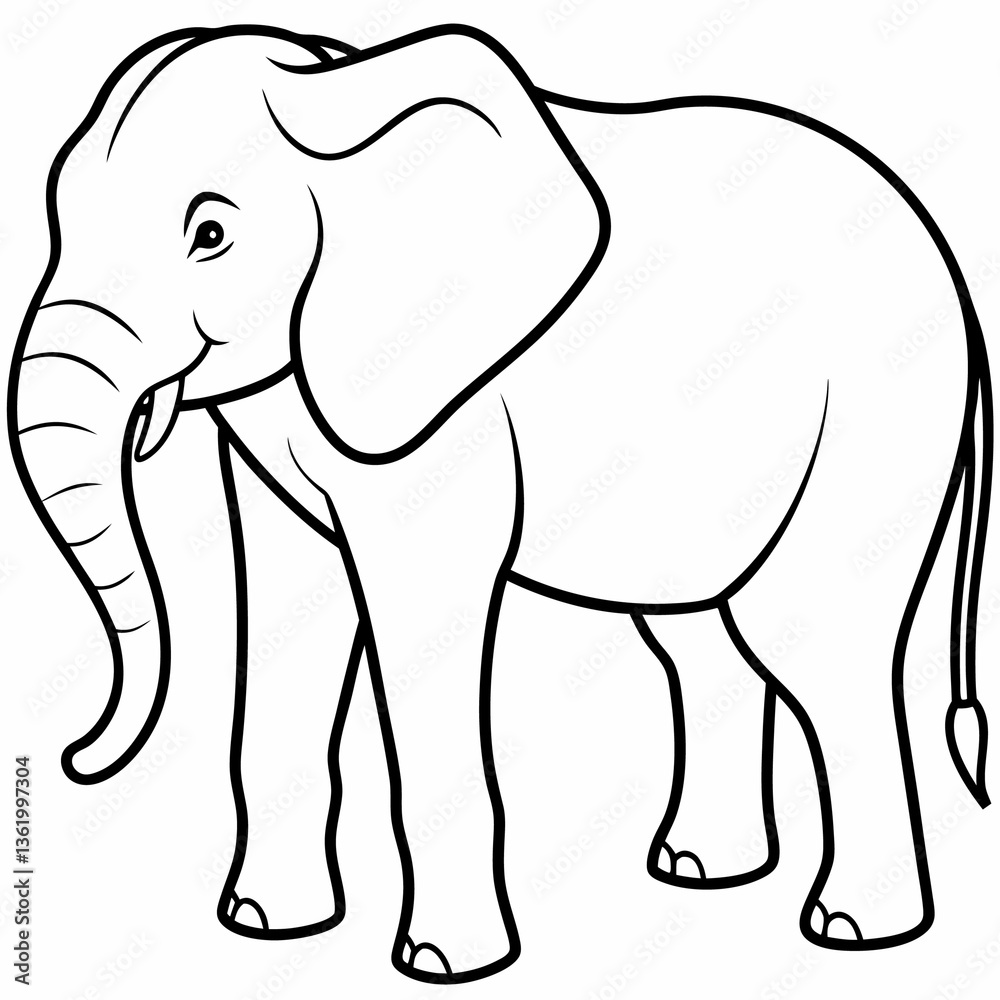 Fototapeta premium elephant line art vector 