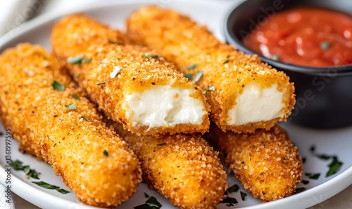Crispy Golden Mozzarella Sticks, Generative AI