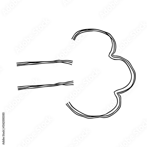ブーストの手描きアイコン 複数の線が重なったモノクロのベクターイラスト