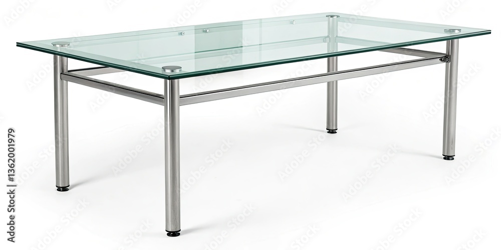Sleek glass conference table with a modern metal frame, perfect for contemporary workspaces. Sleek glass conference table with a modern metal frame, perfect for contemporary workspaces.