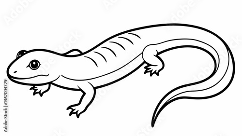salamander line art vector 