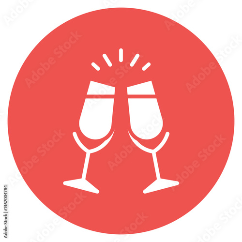 Champagne Flutes Vector Icon