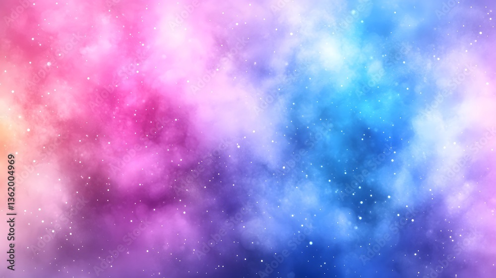 Obraz premium A colorful nebula with stars appearing in different colors