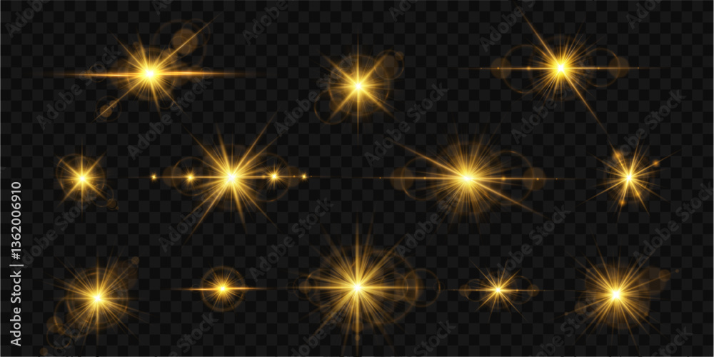 Lens flare light effect horizontal gold vignette lit spotlight sunbeam glittering lighting solar flare flash lens no people astronomy innovation eternity exploding glistering glowing illuminated png