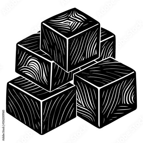 wood blocks vector 