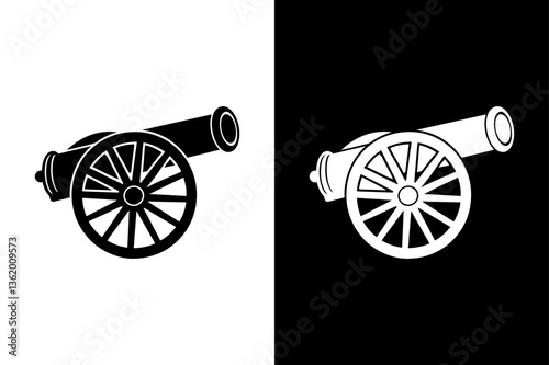 Minimalist Cannon Silhouette Icon  Crisp Vector Graphic.