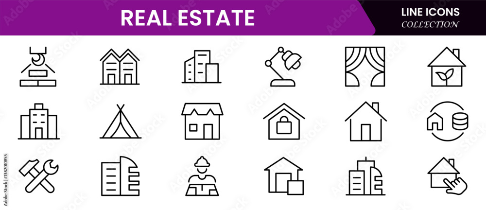 Real estate line icons collection. Big UI icon set in a flat design. Thin outline icons pack. Vector illustration Real estate line icons collection. Big UI icon set in a flat design. Thin outline icons pack. Vector illustration