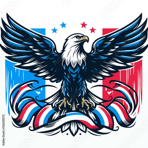 American eagle with wings spread 