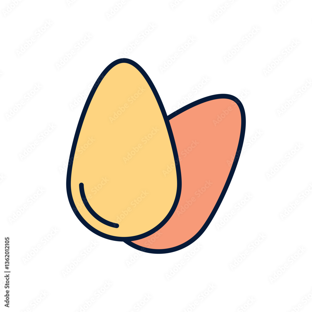 Fototapeta premium Almond Vector icon