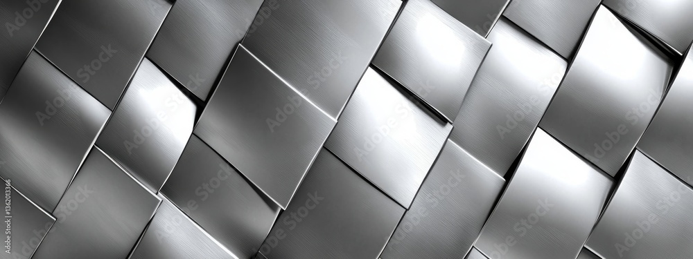 Fototapeta premium Abstract Metallic Texture: Interwoven Steel Plates
