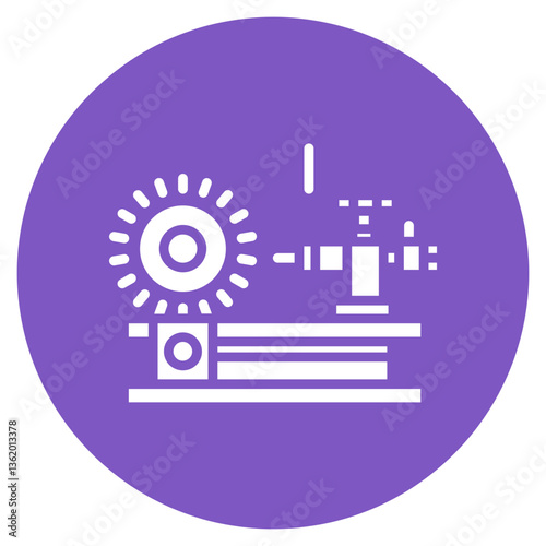 Metal Lathe Vector Icon