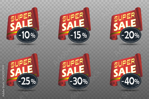 Sale banners and discounts. Vector stickers.