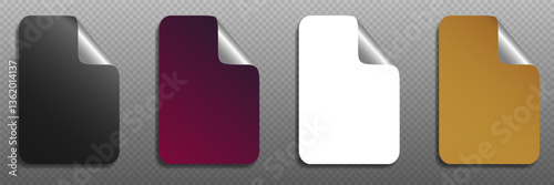 Sticker with folded corner, shadow effect.