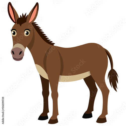 mule vector illustration, realistic hybrid animal artwork, farm and wildlife design