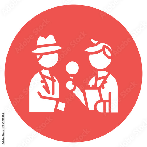 Suspect Interrogation Vector Icon