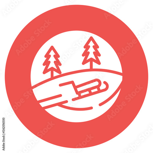 Sledding Hill Vector Icon