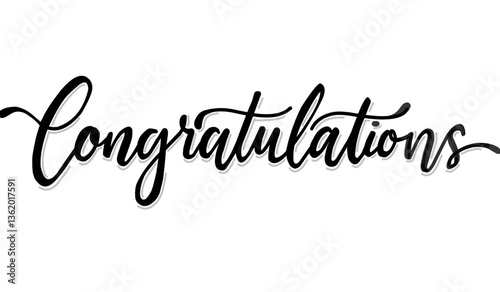 Congratulations lettering greeting sign.	