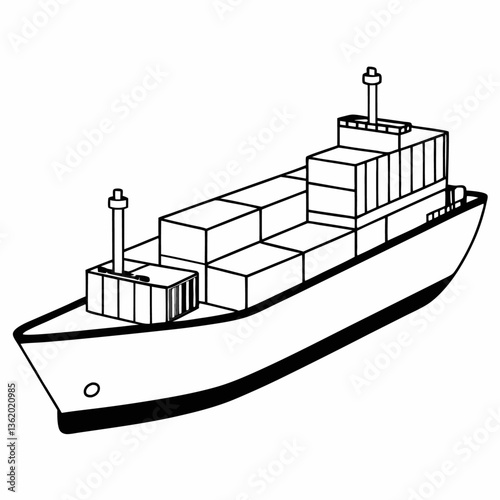 container ships white background