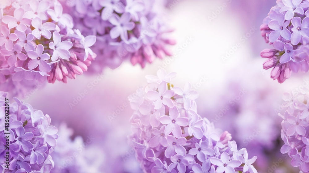 Natural Background: Beautiful Spring Lilac Blossoms in Soft Pastel Light and Gentle Atmosphere Natural Background: Beautiful Spring Lilac Blossoms in Soft Pastel Light and Gentle Atmosphere