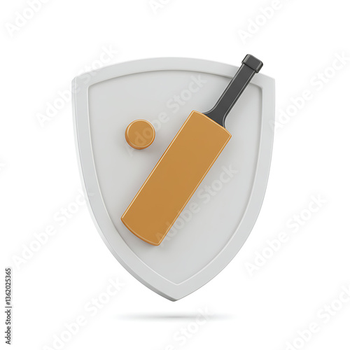 3D Cricket Bat Emblem photo