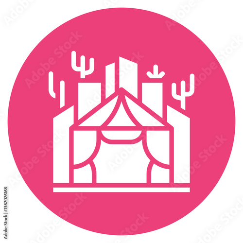 Desert Cliff Shelter Vector Icon
