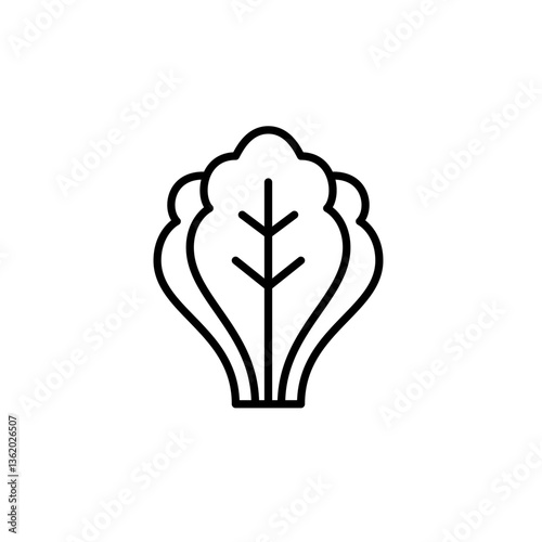 Lettuce leaves. Groceries shopping. Green living and dieting. Pixel perfect, editable stroke vector icon