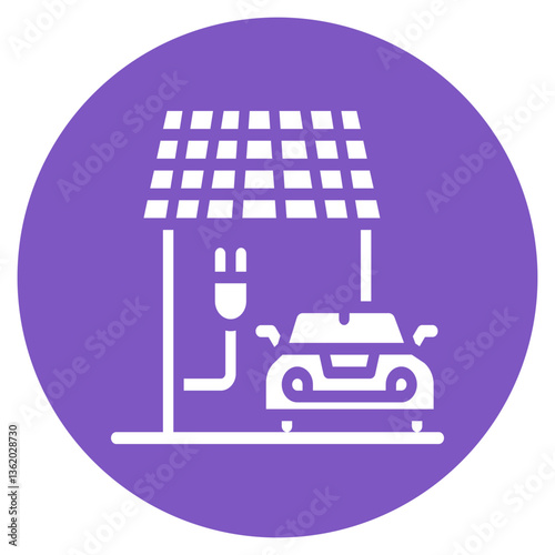 Solar Carport Vector Icon