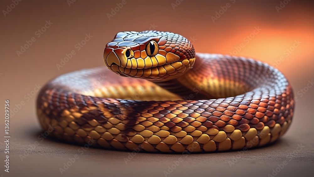 Close-up of a venomous rattlesnake in the desert with its tongue out and scales visible copperhead Close-up of a venomous rattlesnake in the desert with its tongue out and scales visible copperhead