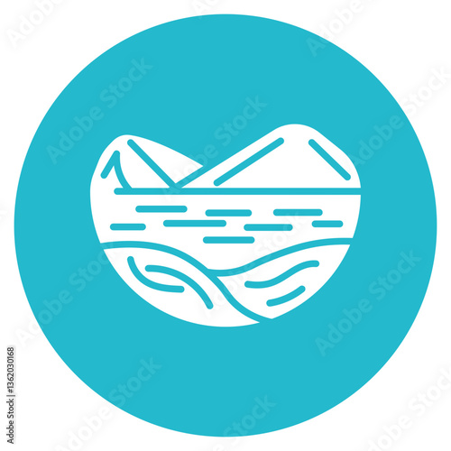 Water Reservoir Landscape Vector Icon
